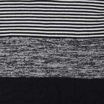 Brave Soul Mens Blue Round Neck Striped Acrylic Pullover Jumper Size XL