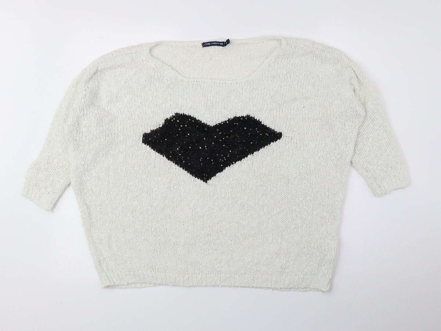 Womens UK Size M Store Twenty One Ivory Pullover Jumper