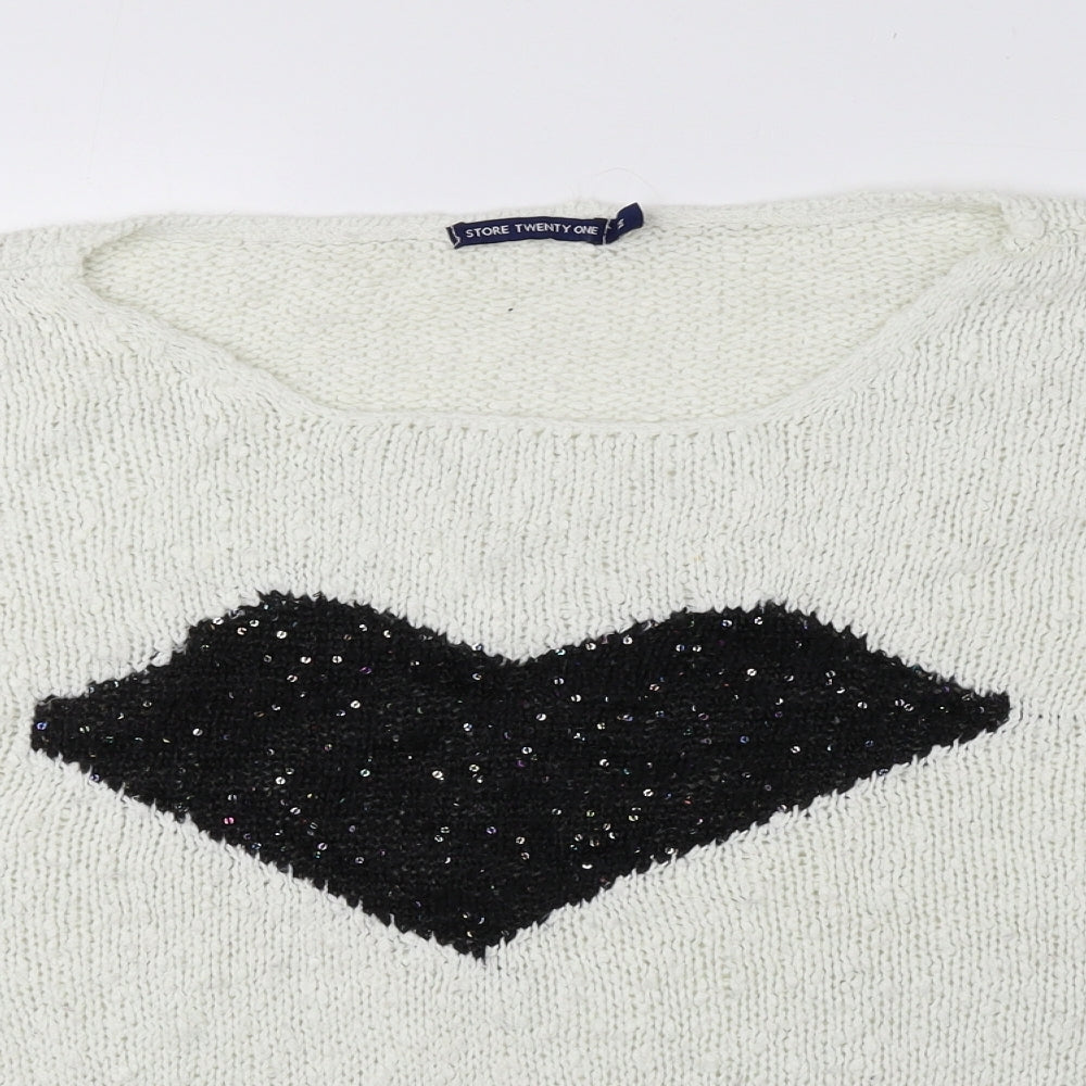 Womens UK Size M Store Twenty One Ivory Pullover Jumper