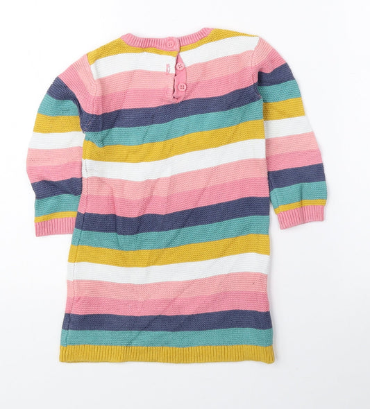 TU Multicoloured Striped 100% Cotton Pullover Jumper Size 12-18 Months Pullover - Dog