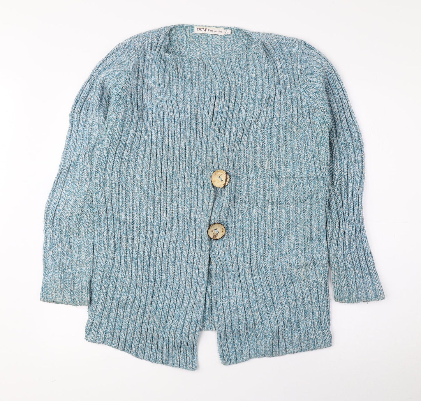 Womens UK Size S EWM Blue Cardigan Jumper
