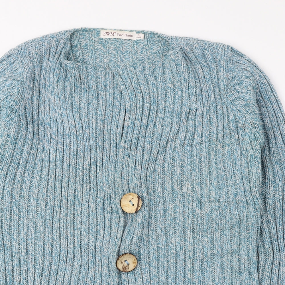 Womens UK Size S EWM Blue Cardigan Jumper