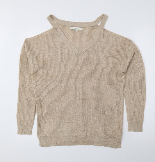Womens UK Size 10 NEXT Beige Pullover Jumper
