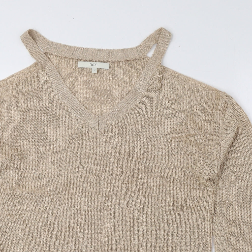 Womens UK Size 10 NEXT Beige Pullover Jumper