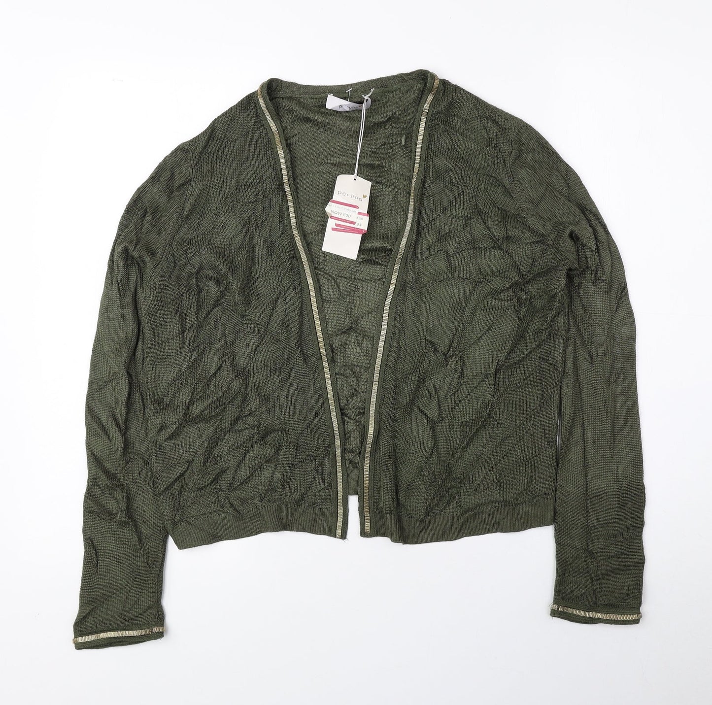 Womens UK Size 10 Per Una Green Cardigan Jumper
