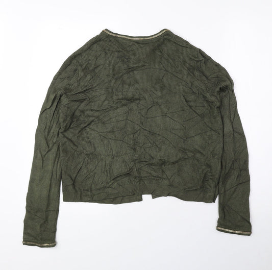 Womens UK Size 10 Per Una Green Cardigan Jumper