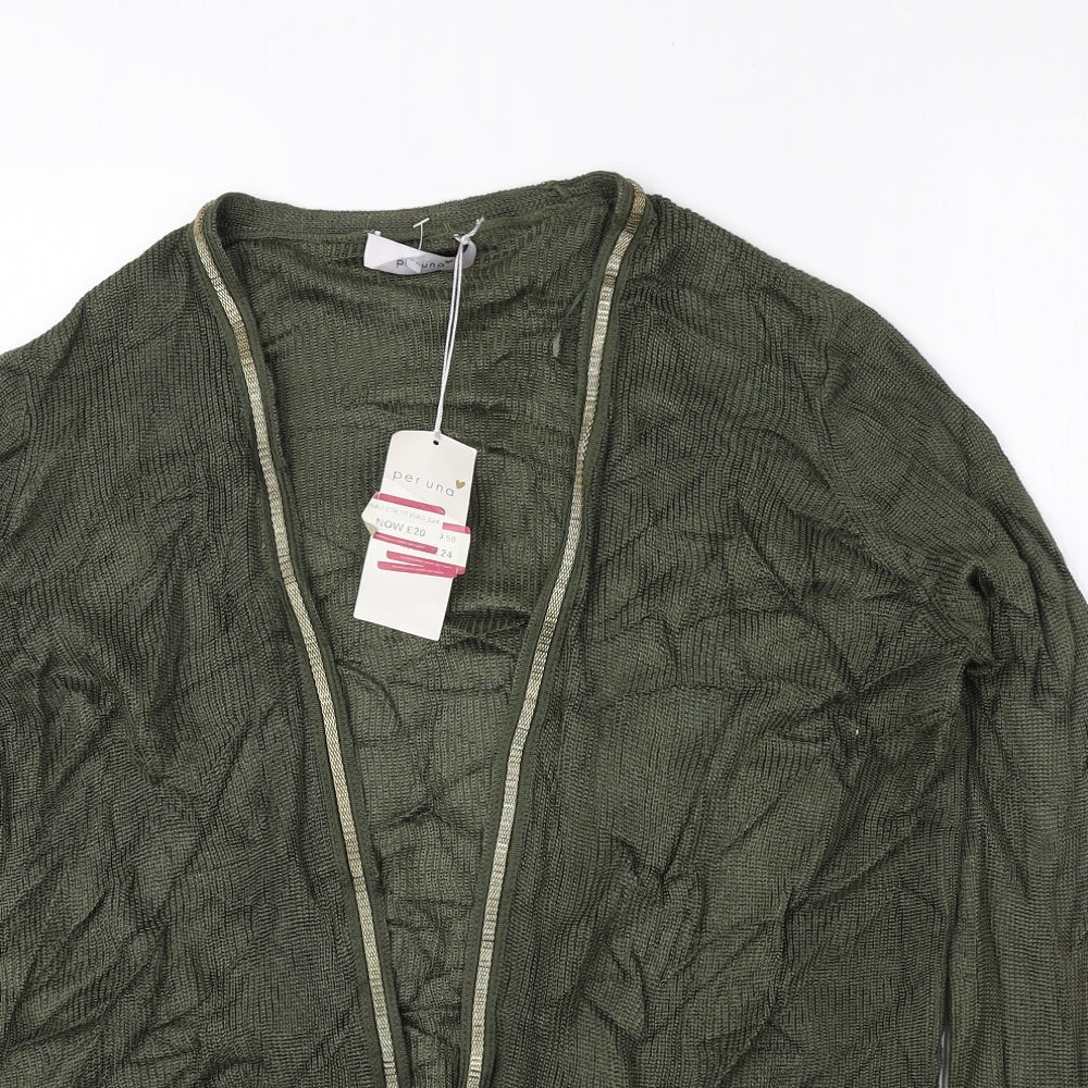 Womens UK Size 10 Per Una Green Cardigan Jumper