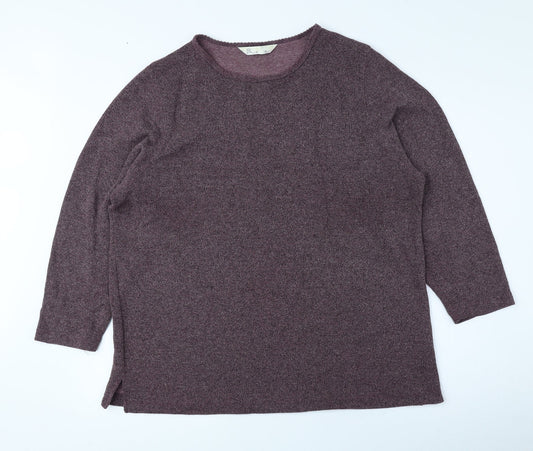 BHS Womens Purple Round Neck Polyester Pullover Jumper Size 16