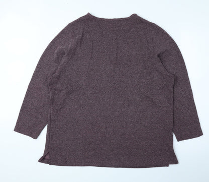 BHS Womens Purple Round Neck Polyester Pullover Jumper Size 16
