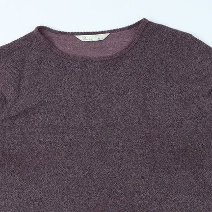 BHS Womens Purple Round Neck Polyester Pullover Jumper Size 16