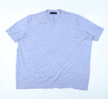 Marks and Spencer Womens Blue Viscose Basic Blouse Size 16 Round Neck
