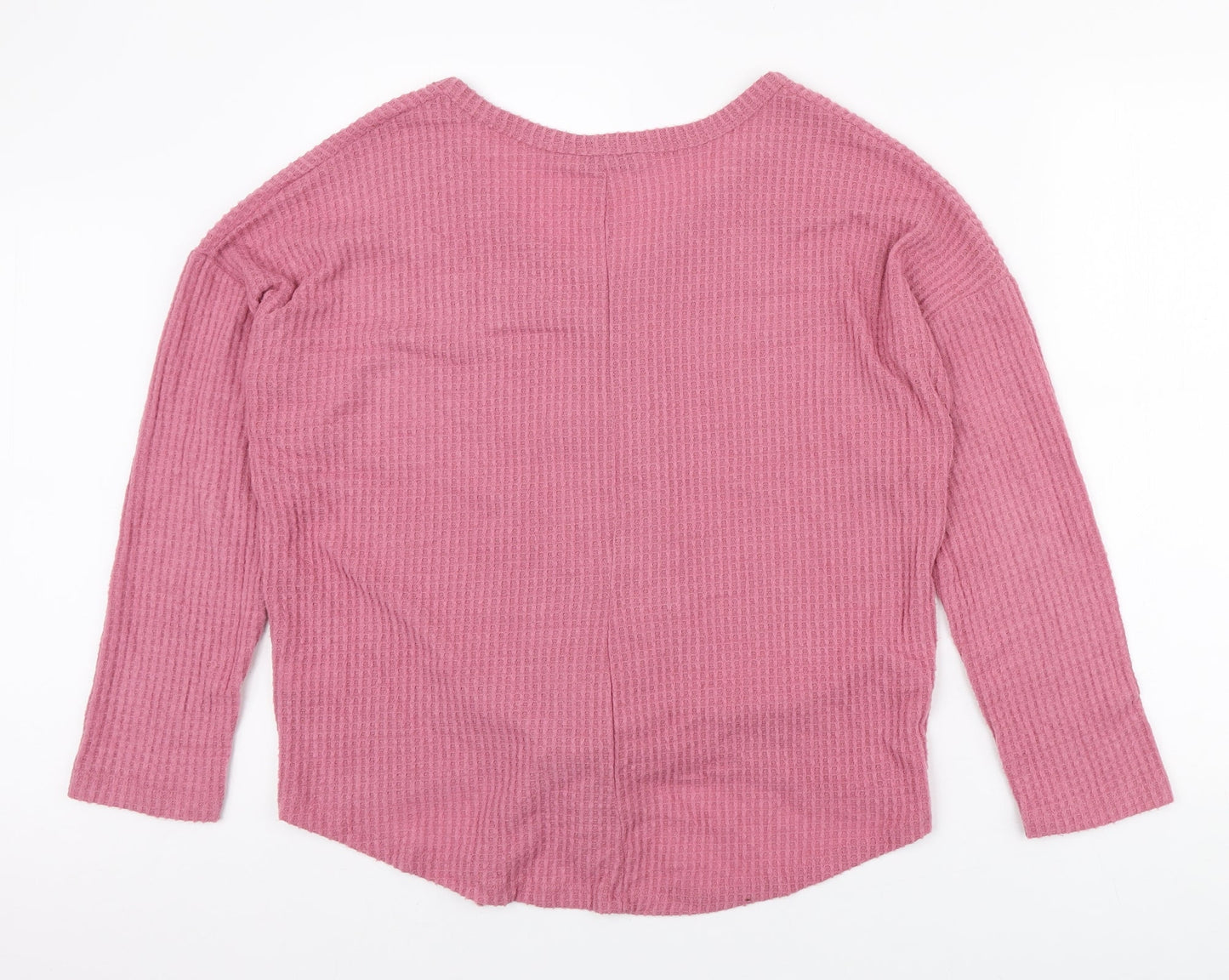 George Womens Pink V-Neck Viscose Pullover Jumper Size 12 - Knot detail