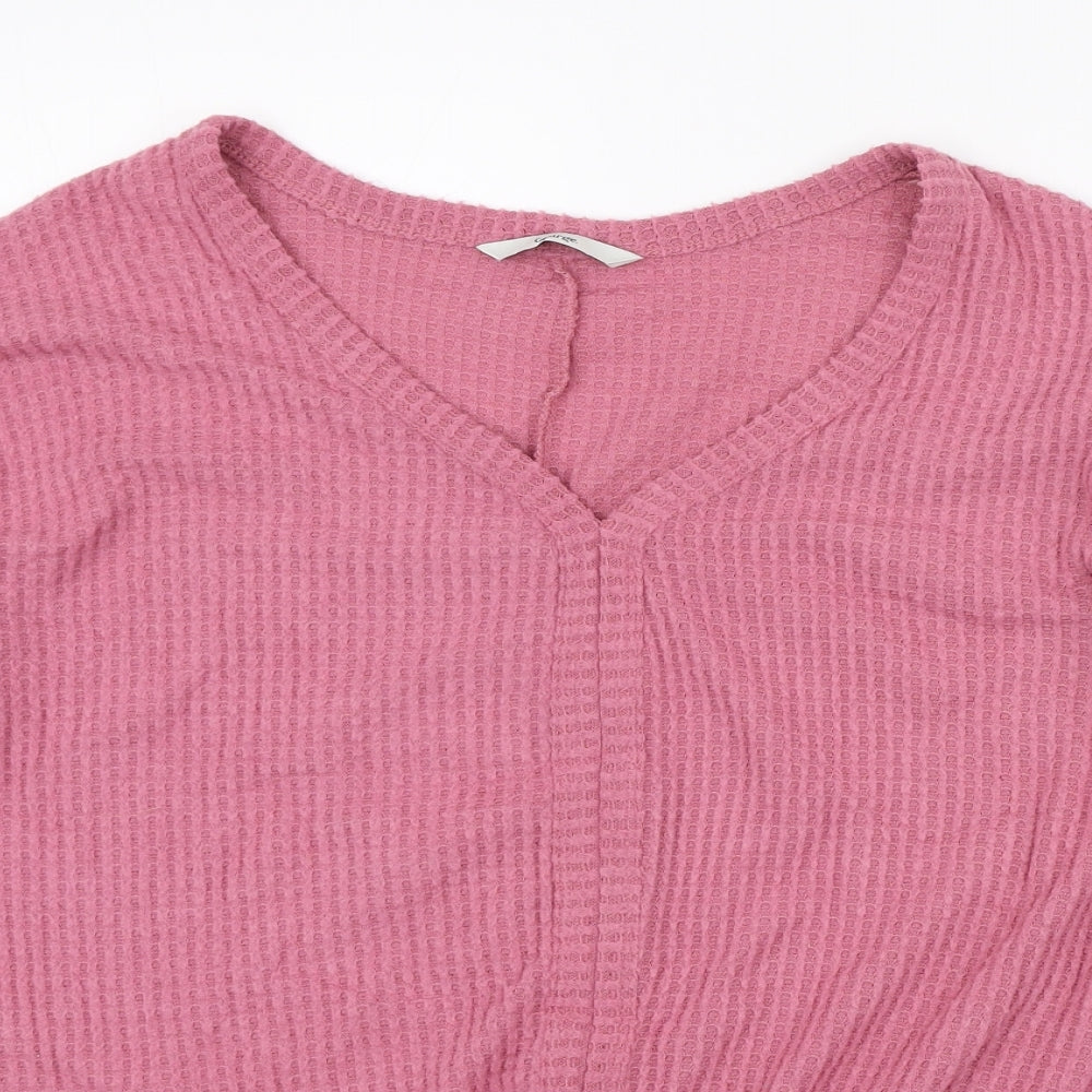 George Womens Pink V-Neck Viscose Pullover Jumper Size 12 - Knot detail