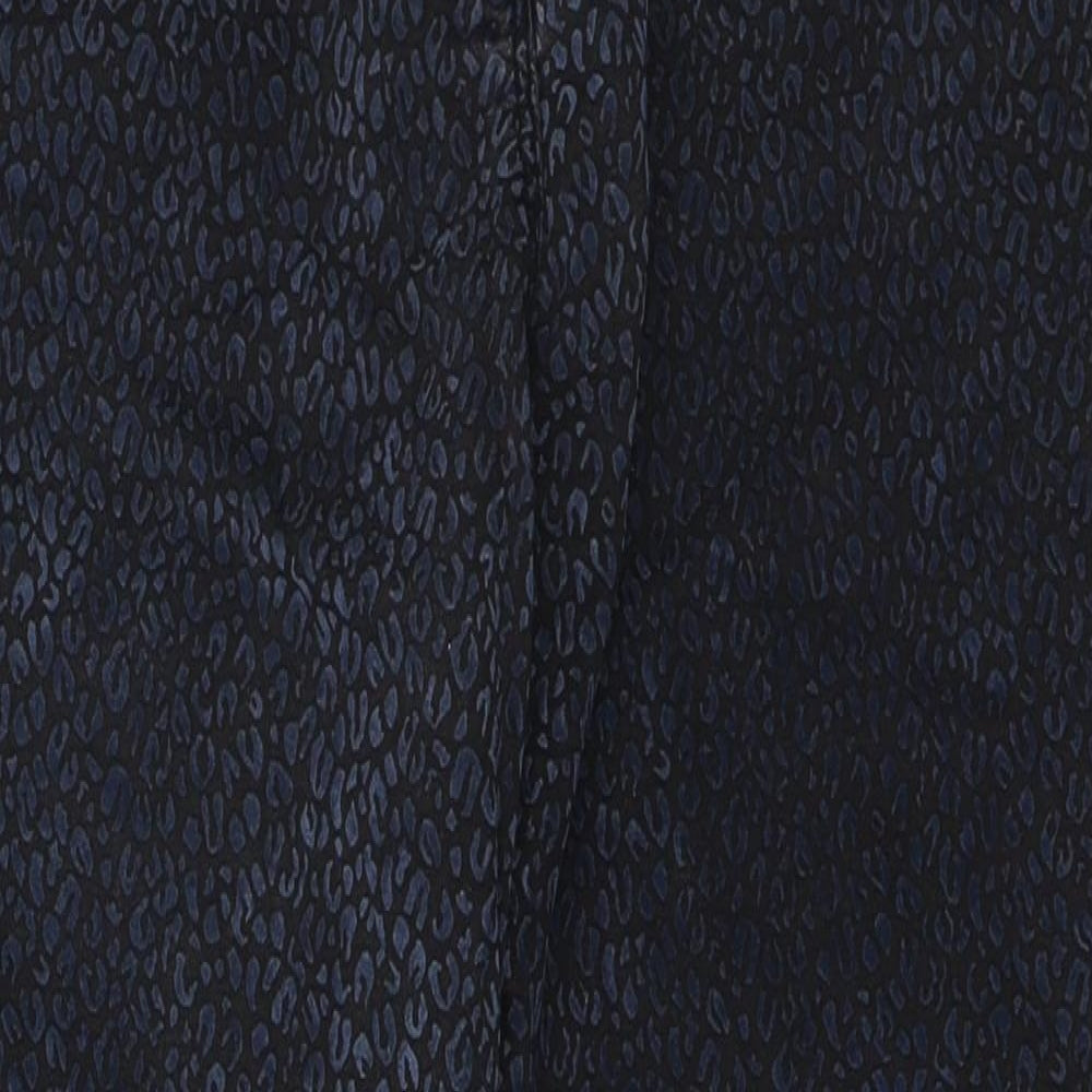 TU Womens Black Animal Print Cotton Straight Jeans Size 14 L25 in Regular Zip