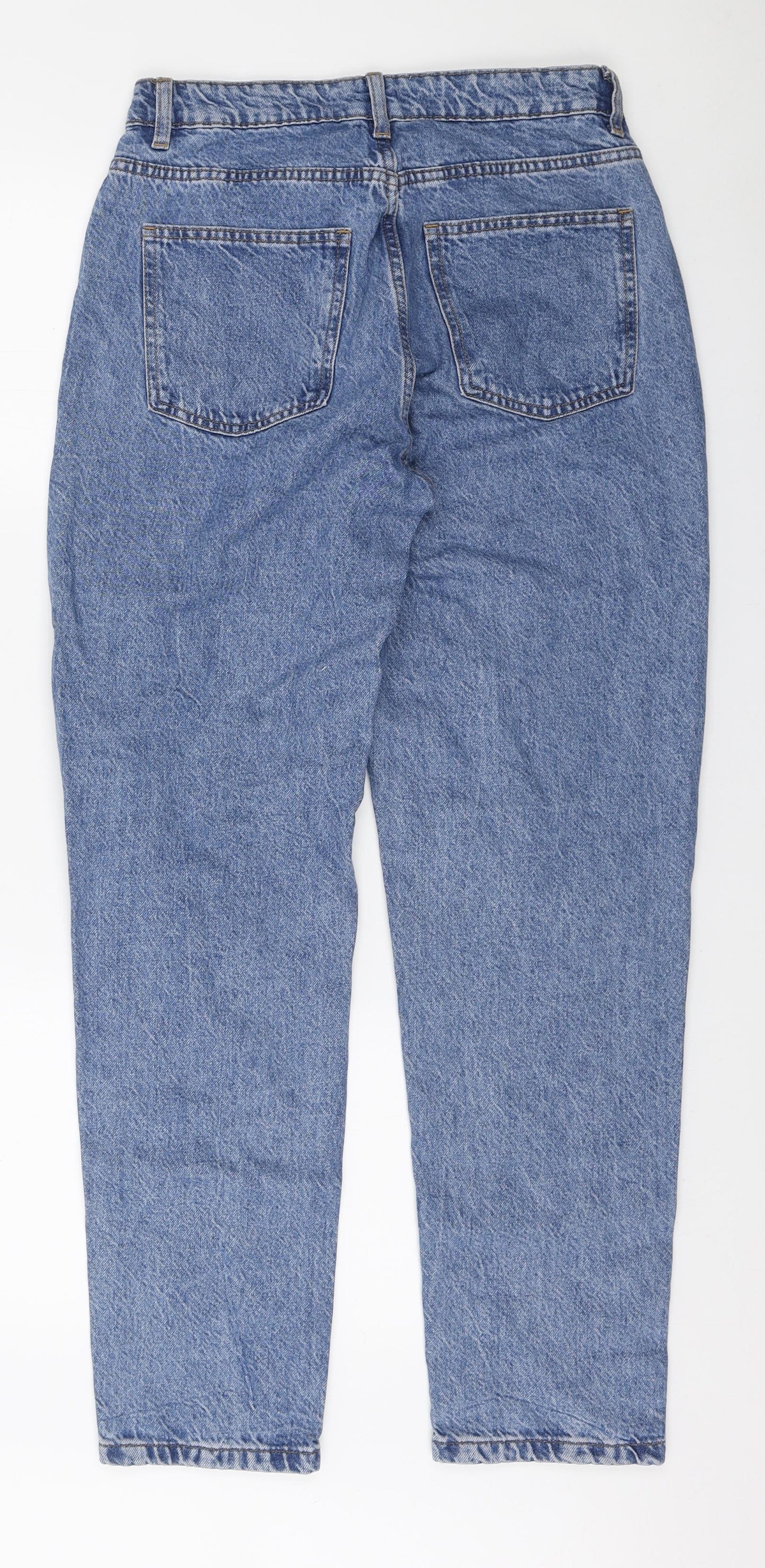 Denim & Co. Womens Blue Cotton Mom Jeans Size 10 L28 in Regular Zip