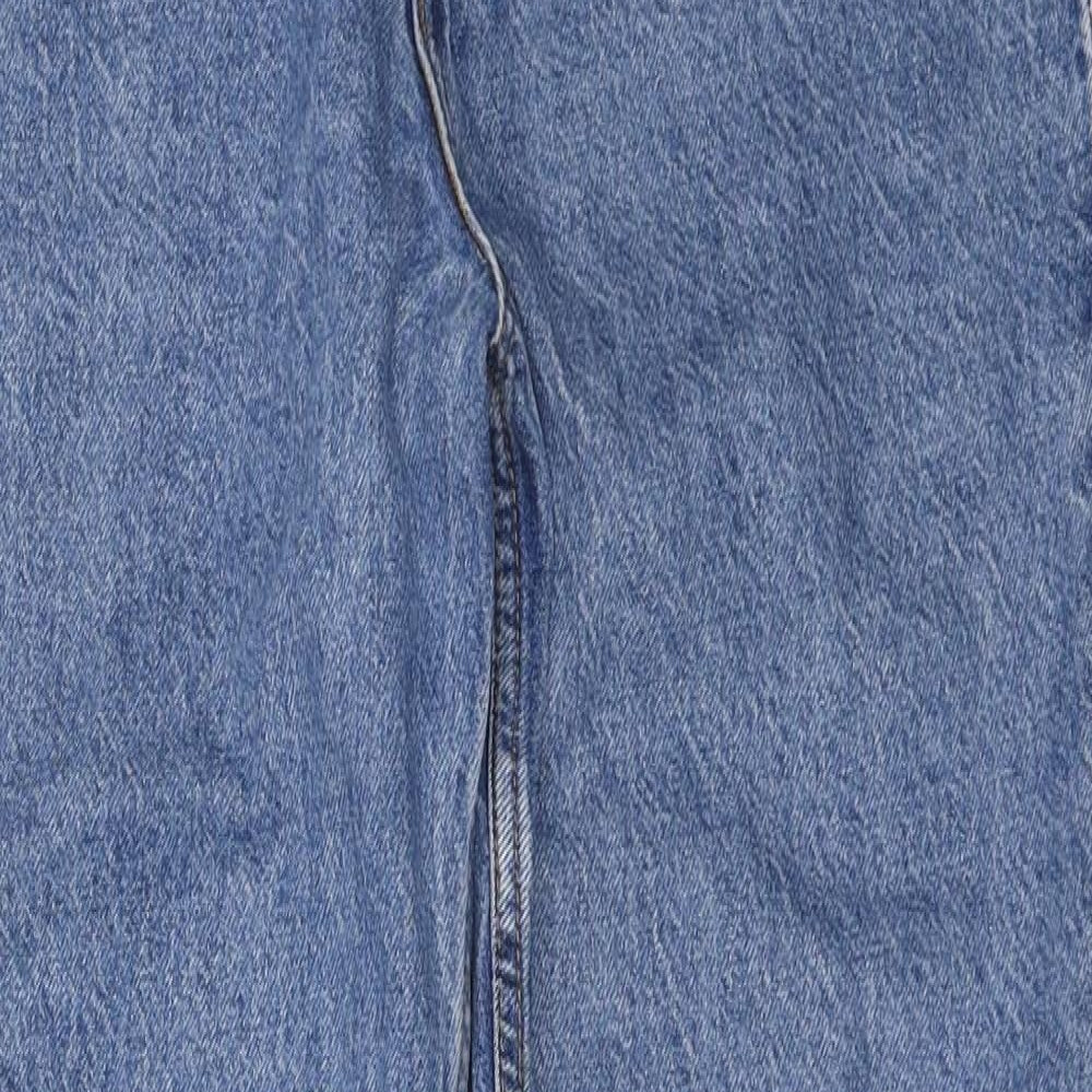 Denim & Co. Womens Blue Cotton Mom Jeans Size 10 L28 in Regular Zip