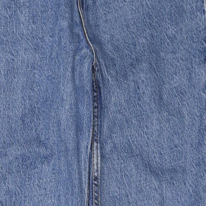 Denim & Co. Womens Blue Cotton Mom Jeans Size 10 L28 in Regular Zip