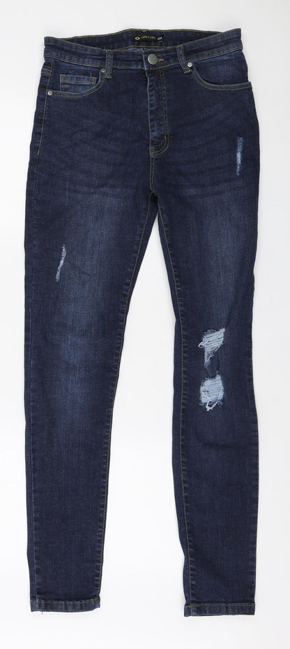 I SAW IT FIRST Womens Blue Cotton Skinny Jeans Size 30 in L30 in Regular Zip