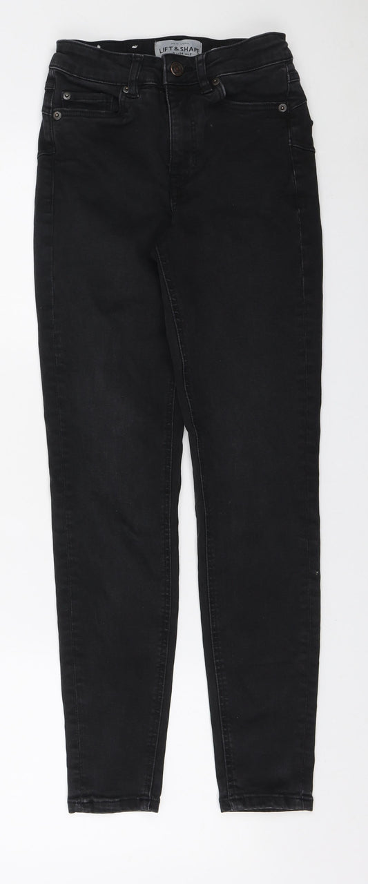 New Look Womens Black Cotton Skinny Jeans Size 6 L26 in Regular Zip