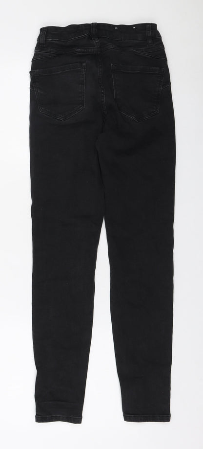 New Look Womens Black Cotton Skinny Jeans Size 6 L26 in Regular Zip