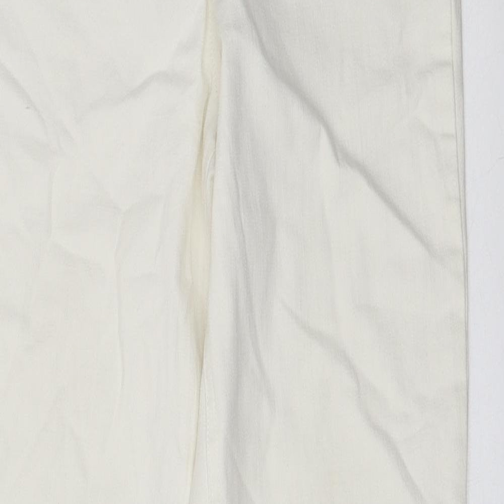 Principles Womens Ivory Cotton Bootcut Jeans Size 8 L29 in Regular Zip