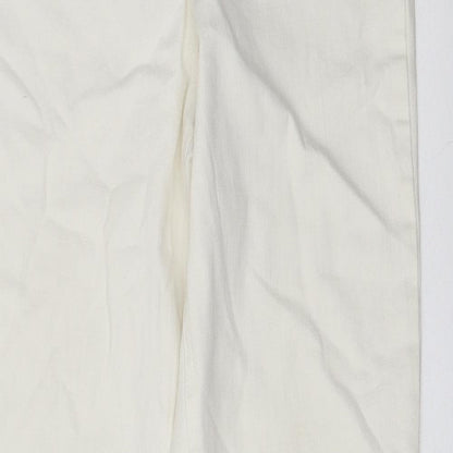 Principles Womens Ivory Cotton Bootcut Jeans Size 8 L29 in Regular Zip