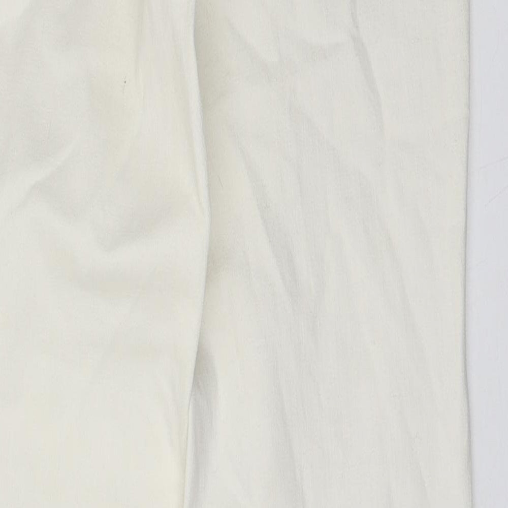 Principles Womens Ivory Cotton Bootcut Jeans Size 8 L29 in Regular Zip