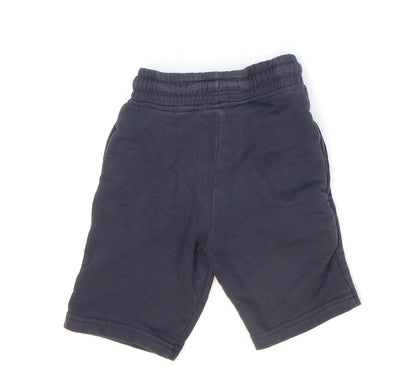 NEXT Boys Blue Cotton Sweat Shorts Size 5-6 Years Regular Drawstring