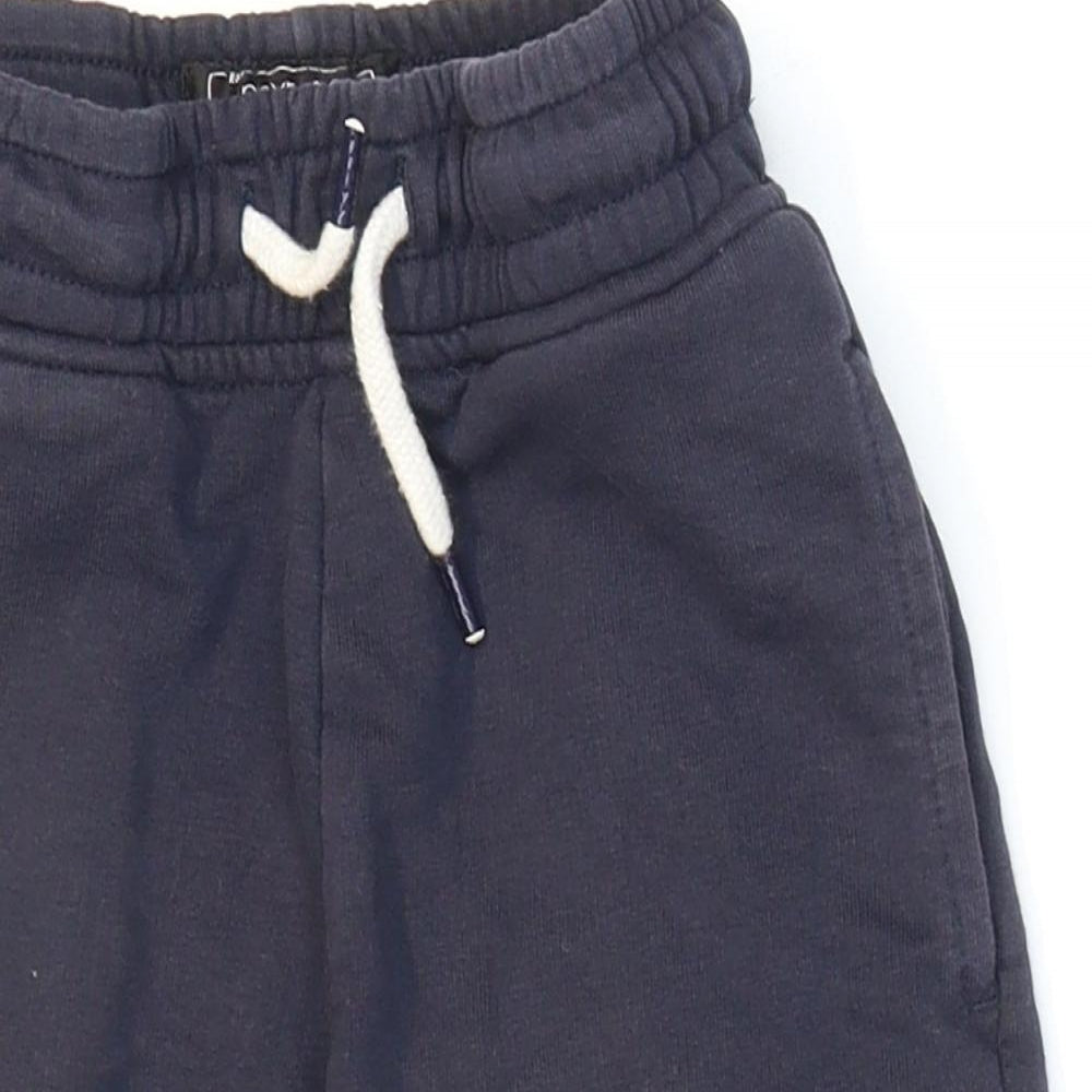 NEXT Boys Blue Cotton Sweat Shorts Size 5-6 Years Regular Drawstring