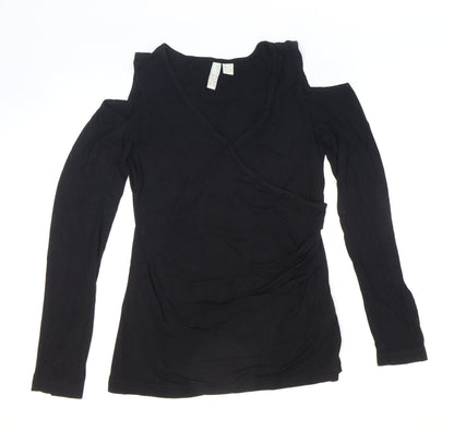 Womens UK Size S Body Flirt Black Basic T-Shirt