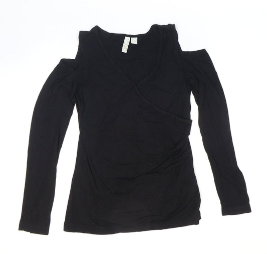 Womens UK Size S Body Flirt Black Basic T-Shirt