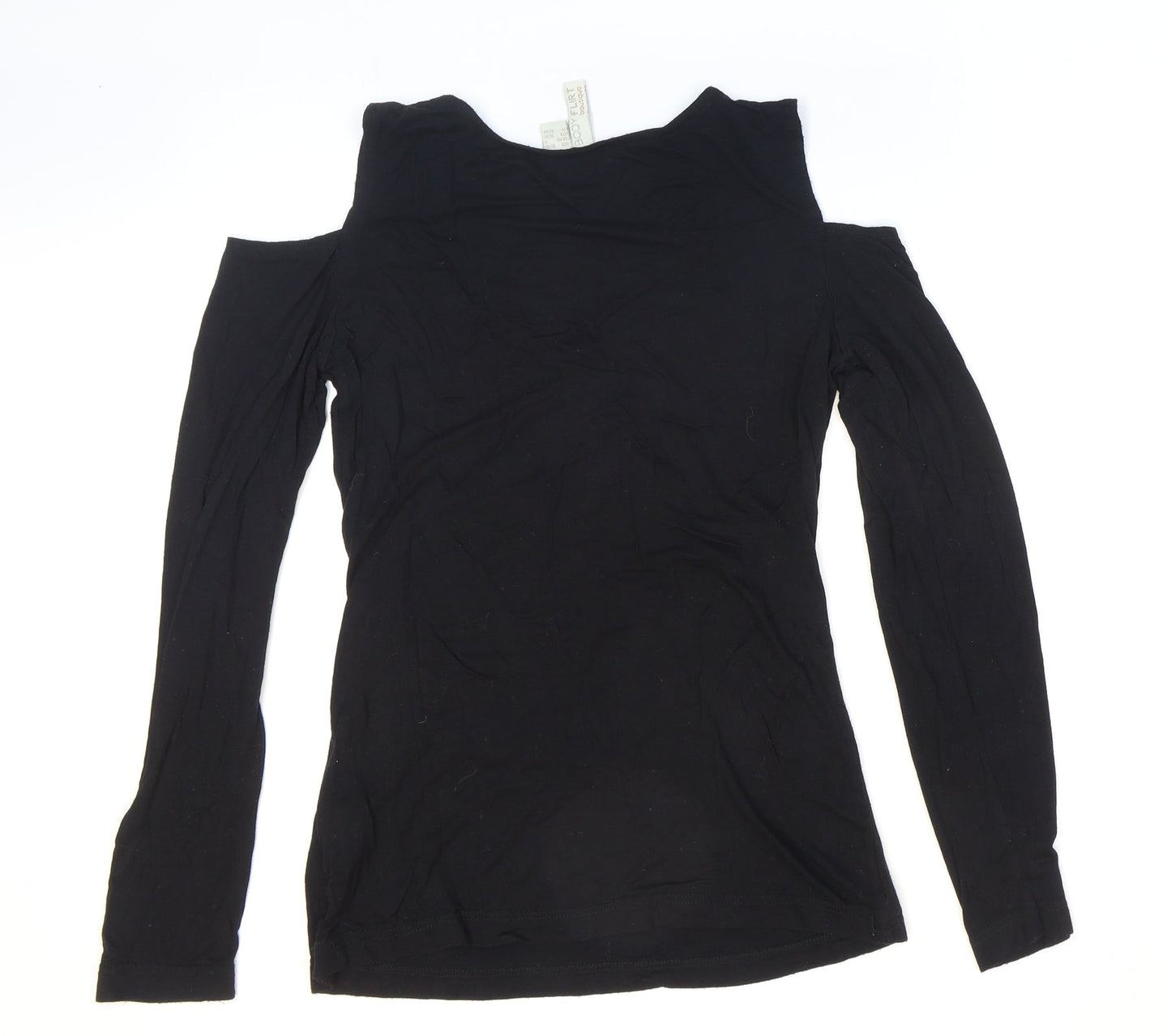 Womens UK Size S Body Flirt Black Basic T-Shirt