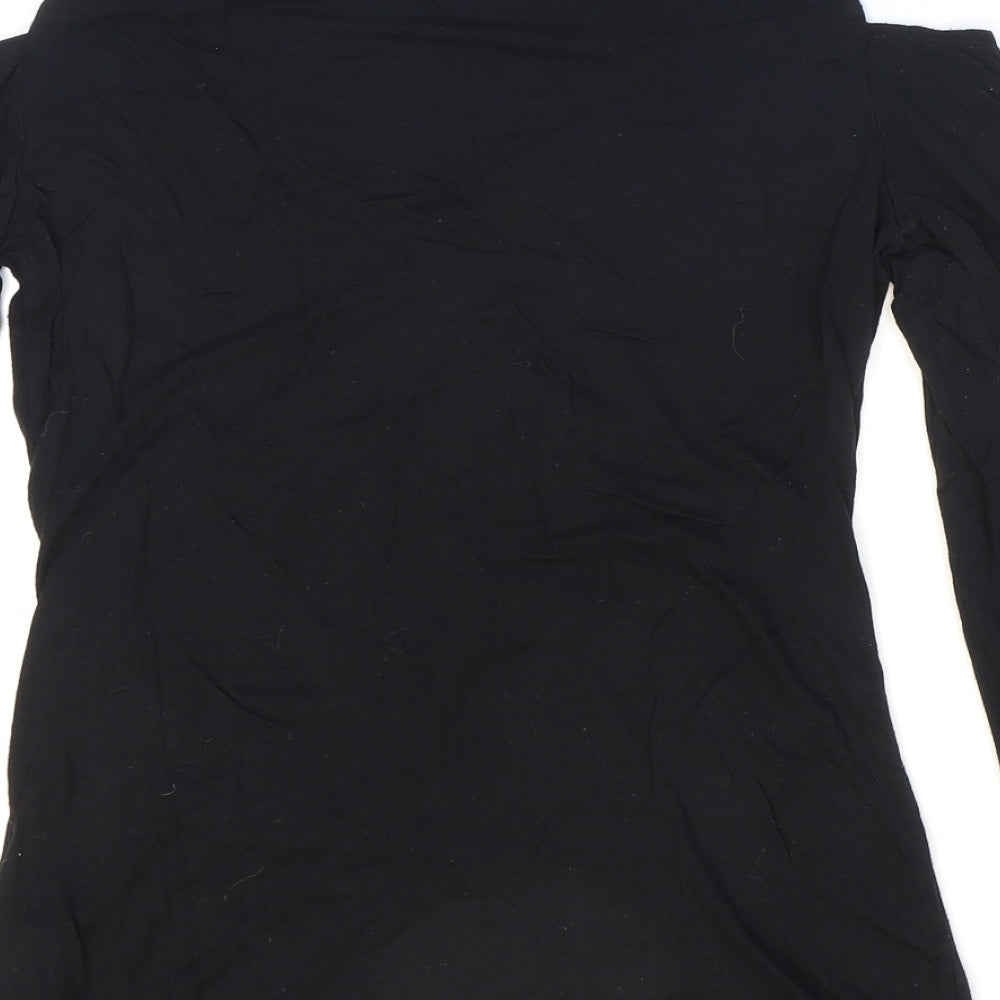 Womens UK Size S Body Flirt Black Basic T-Shirt