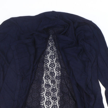 Finery Womens Blue V-Neck Floral Polyamide Cardigan Jumper Size M - Lace