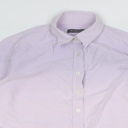 Hawkshead Womens Purple 100% Cotton Basic Button-Up Size 12 Collared