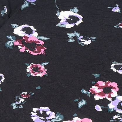 ambria Womens Multicoloured Floral Viscose Basic T-Shirt Size 10 Scoop Neck