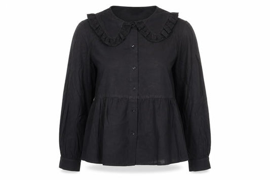 Womens UK Size 10 Primark Black Basic Button-Up