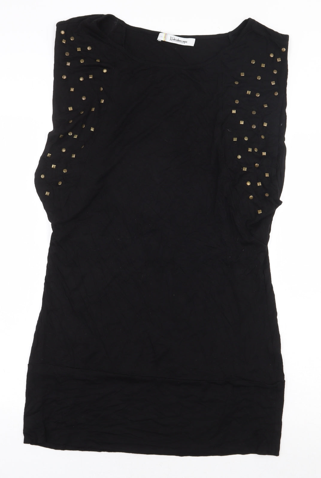 Womens UK Size 14 Kaleidoscope Black Basic Blouse
