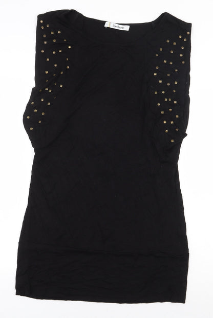 Womens UK Size 14 Kaleidoscope Black Basic Blouse