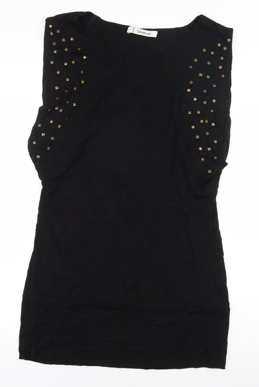 Womens UK Size 14 Kaleidoscope Black Basic Blouse