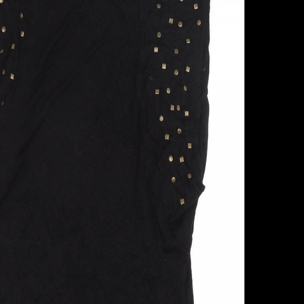Womens UK Size 14 Kaleidoscope Black Basic Blouse