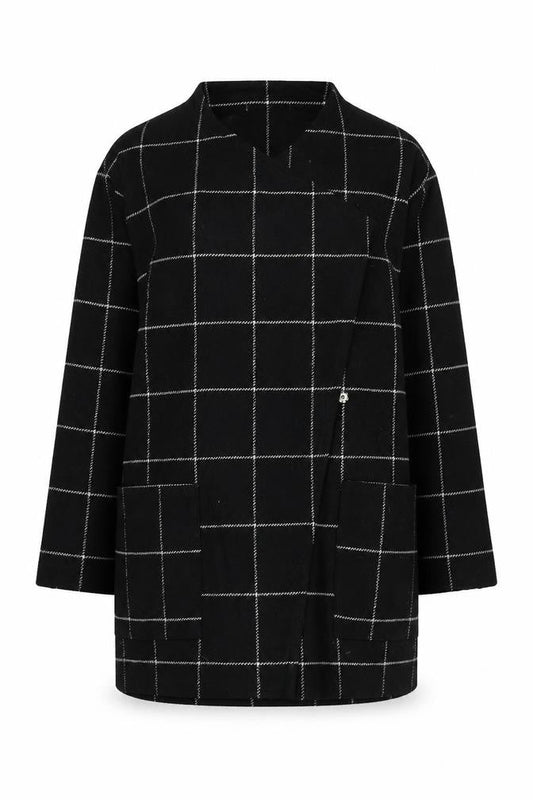 Womens UK Size 14 Peacocks Black Overcoat