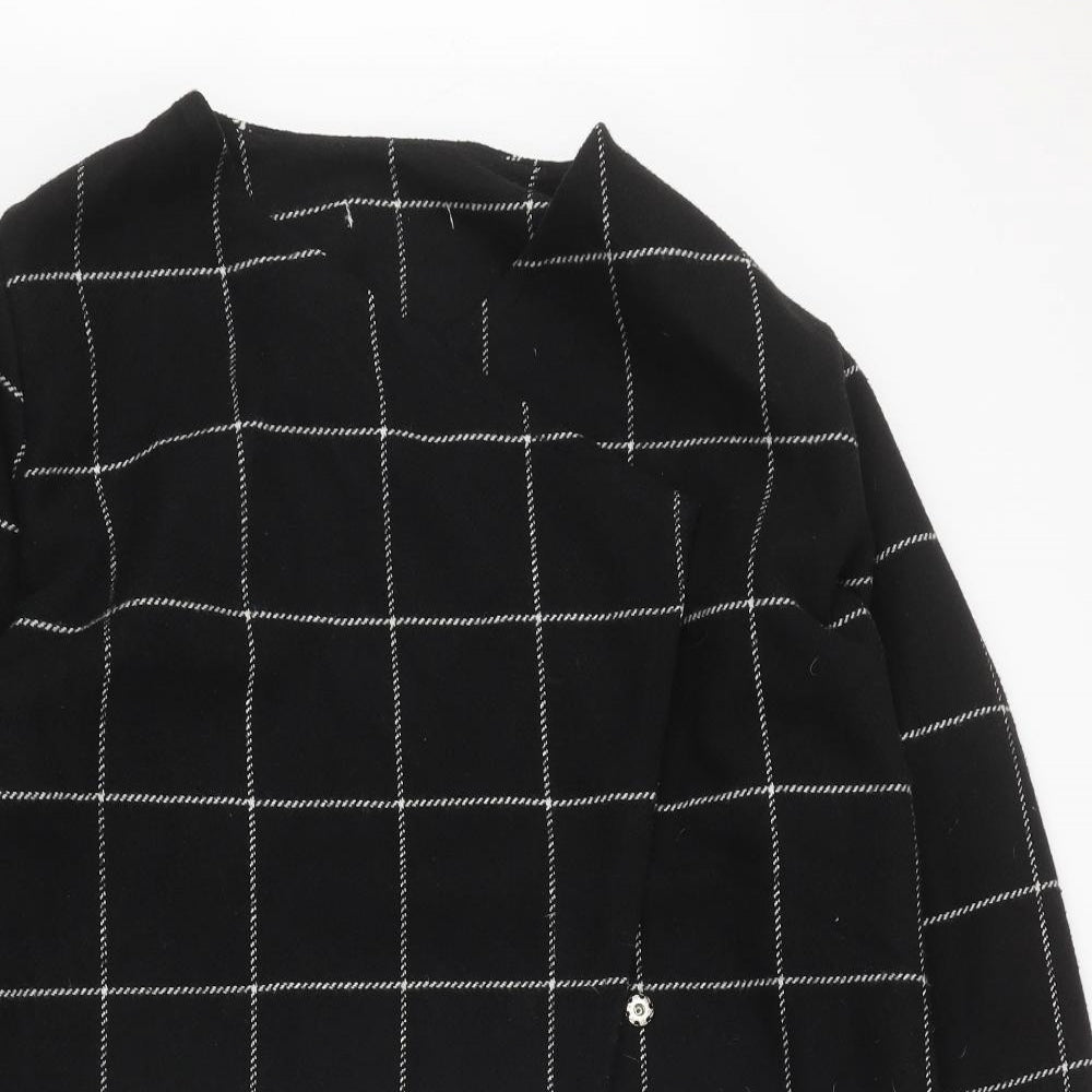 Womens UK Size 14 Peacocks Black Overcoat