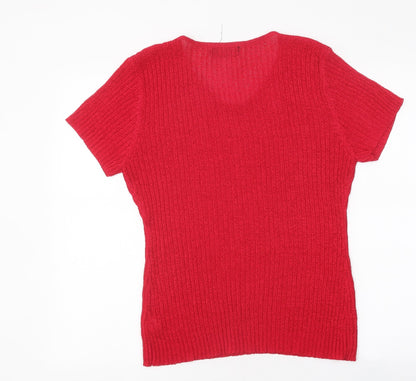 Womens UK Size L Saloos Pink Basic T-Shirt