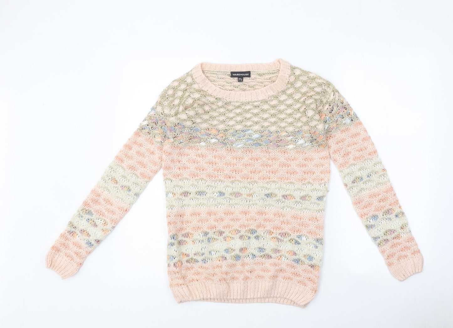 Womens UK Size 6 Warehouse Multicoloured Pullover Jumper