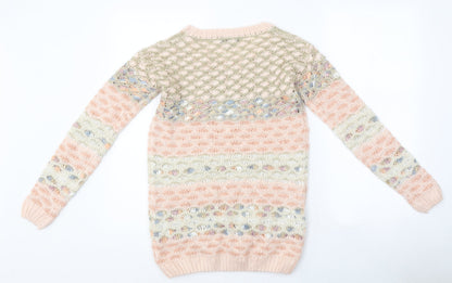 Womens UK Size 6 Warehouse Multicoloured Pullover Jumper