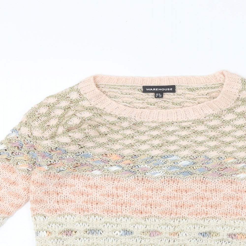 Womens UK Size 6 Warehouse Multicoloured Pullover Jumper