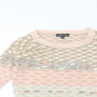 Womens UK Size 6 Warehouse Multicoloured Pullover Jumper
