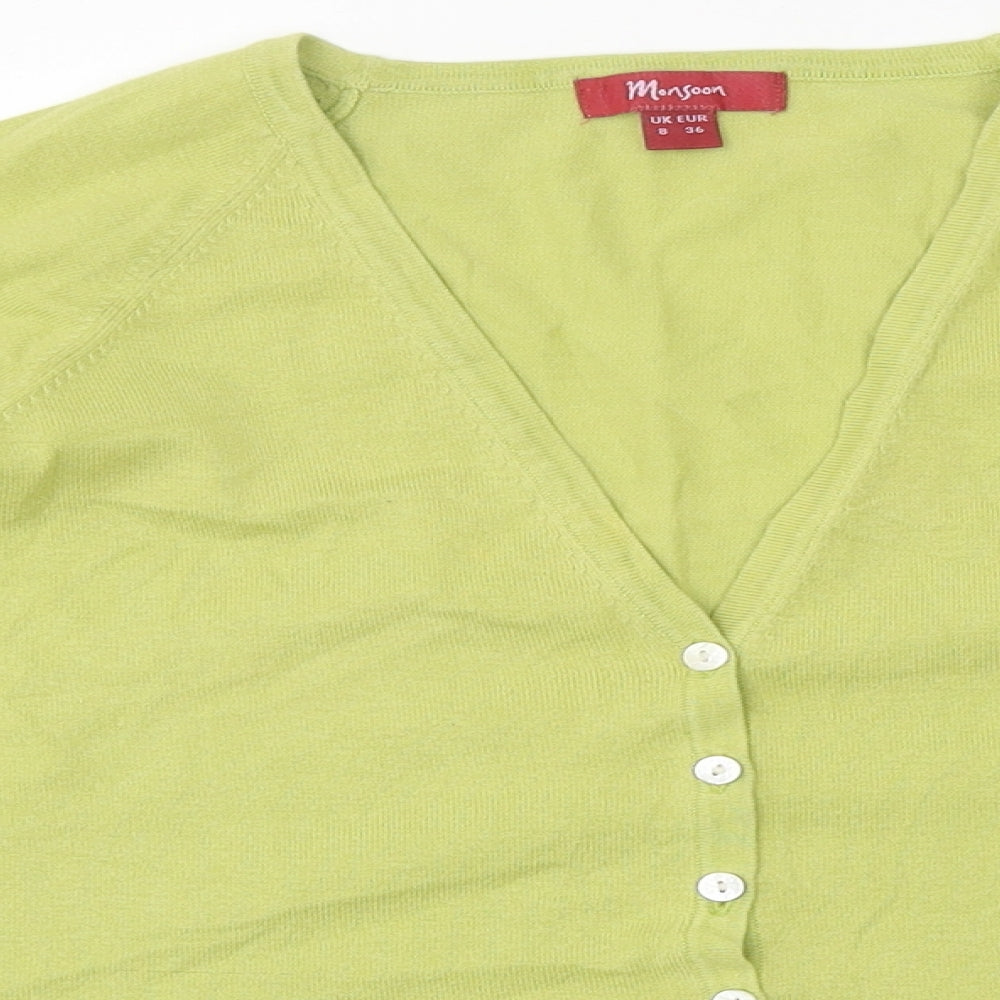 Womens UK Size 8 Monsoon Green Cardigan Jumper