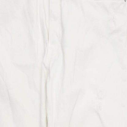 Zara Womens White Cotton Straight Jeans Size 38 in L28 in Regular Zip